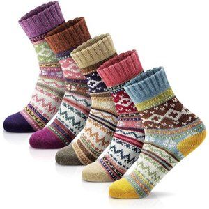 5 Pack Women Socks Winter Gifts for Women Warm Thick Soft Wool Christmas Gift